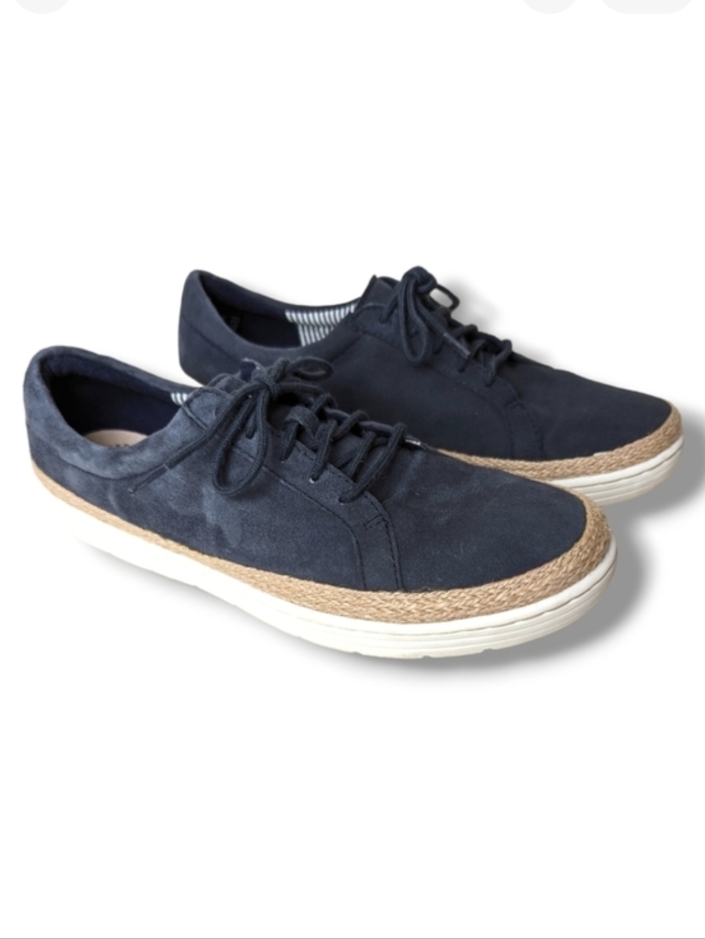 Collections by Clarks Marie Mist Derby‎ Faux Suede Sneakers 8.5 Navy Blue Woven
